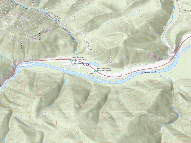 USGS topographic map of Whitehouse Campground