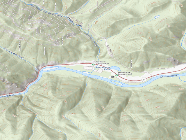 USGS topographic map of Whitehouse Campground