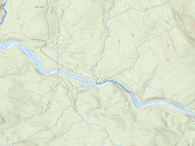 USGS topographic map of Whitehouse Campsite #1 (Silver Lake Wilderness)