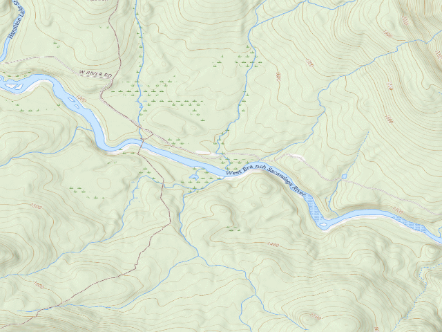 USGS topographic map of Whitehouse Campsite #2 (Silver Lake Wilderness)