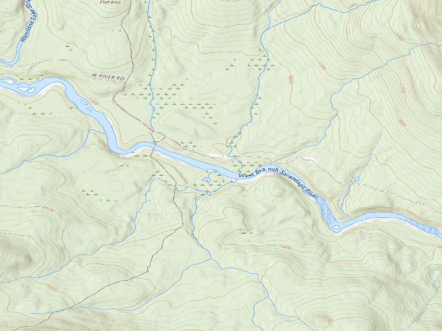 USGS topographic map of Whitehouse Campsite #4 (Silver Lake Wilderness)
