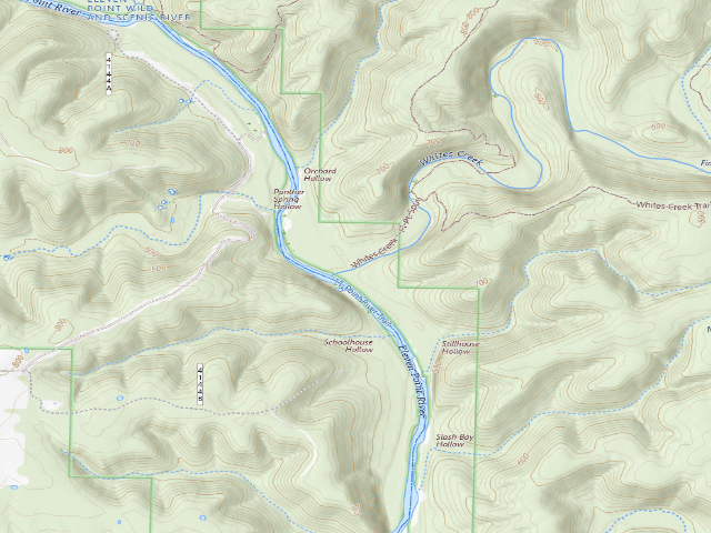 USGS topographic map of Whites Creek Float Camp