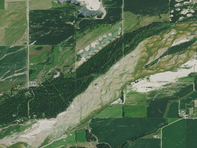 Aerial image of Whitetail WMA