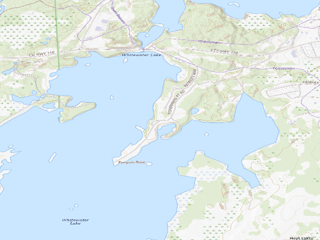 USGS topographic map of Whitewater Lake Complex