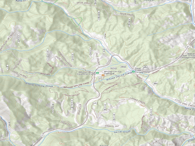USGS topographic map of Whoop-Um-Up Equestrian Camp