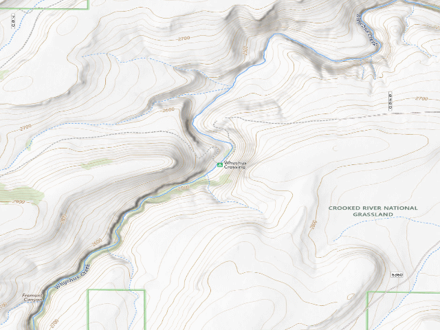 USGS topographic map of Whychus Crossing