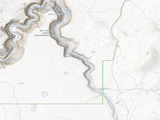 USGS topographic map of Wickahoney Creek Wild And Scenic River