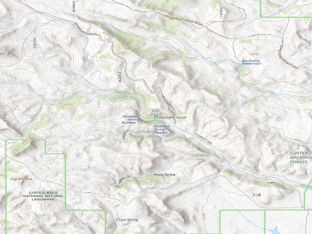 USGS topographic map of Wickham Gulch