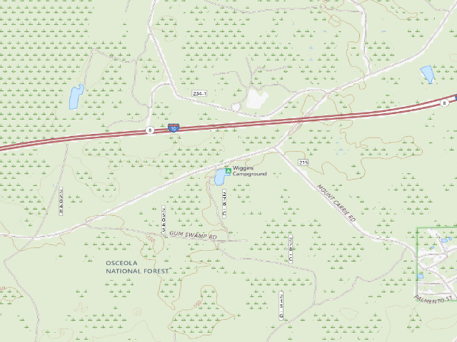USGS topographic map of Wiggins Campground