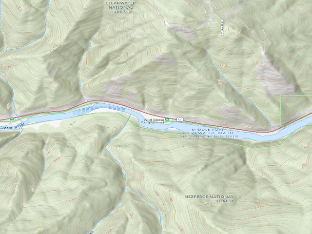 USGS topographic map of Wild Goose Campground