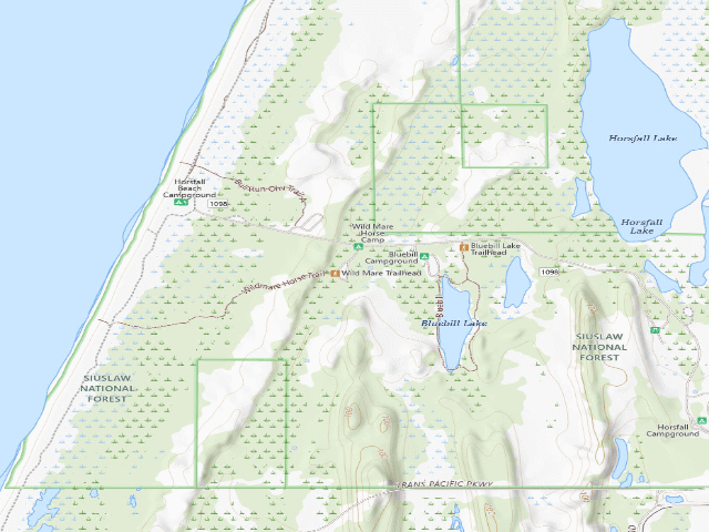 USGS topographic map of Wild Mare Campground