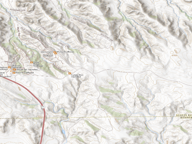 USGS topographic map of Wildcat Hills WMA