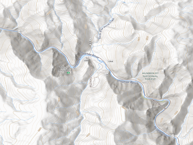 USGS topographic map of Wildhorse Crossing Campground