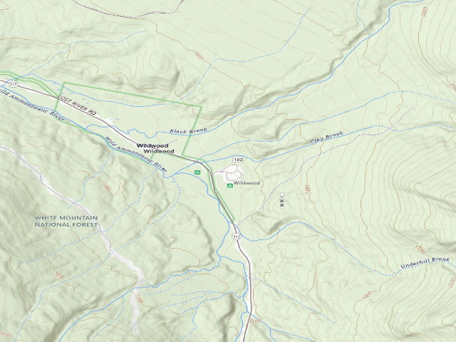 USGS topographic map of Wildwood Campground