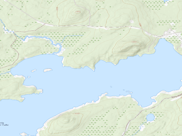 USGS topographic map of William C. Whitney Campsite #1 (William C. Whitney Wilderness)