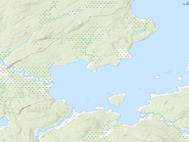 USGS topographic map of William C. Whitney Campsite #12 (William C. Whitney Wilderness)