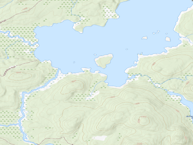 USGS topographic map of William C. Whitney Campsite #13 (William C. Whitney Wilderness)