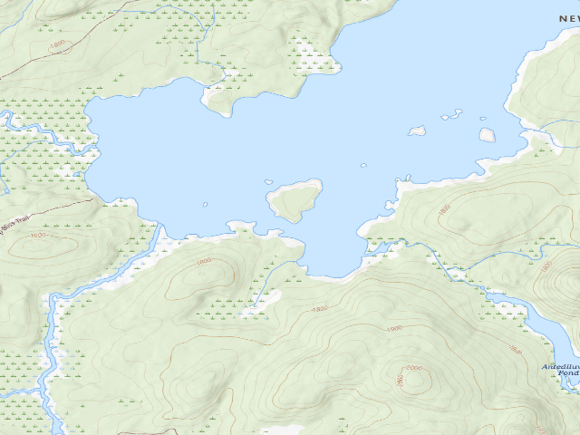 USGS topographic map of William C. Whitney Campsite #14 (William C. Whitney Wilderness)
