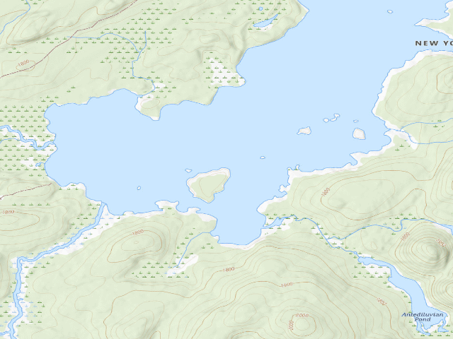 USGS topographic map of William C. Whitney Campsite #15 (William C. Whitney Wilderness)