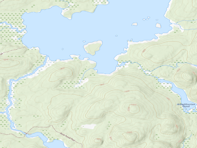 USGS topographic map of William C. Whitney Campsite #16 (William C. Whitney Wilderness)