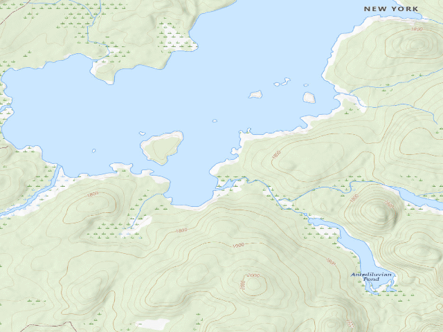 USGS topographic map of William C. Whitney Campsite #17 (William C. Whitney Wilderness)