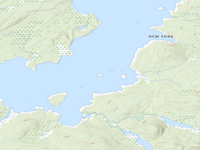 USGS topographic map of William C. Whitney Campsite #18 (William C. Whitney Wilderness)