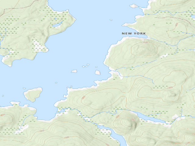 USGS topographic map of William C. Whitney Campsite #19 (William C. Whitney Wilderness)