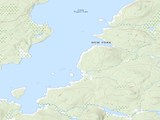 USGS topographic map of William C. Whitney Campsite #20 (William C. Whitney Wilderness)
