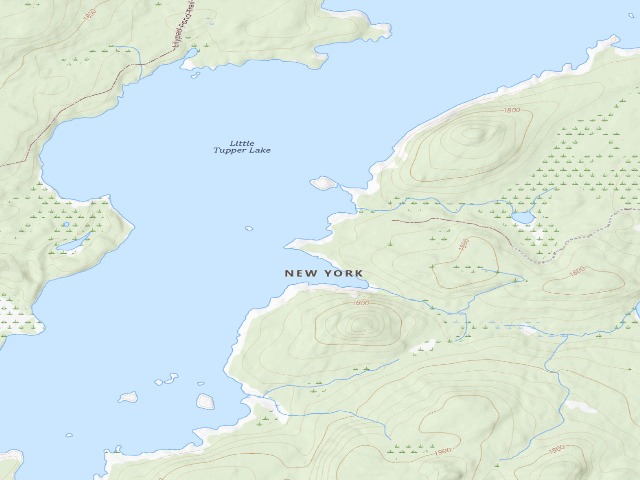 USGS topographic map of William C. Whitney Campsite #21 (William C. Whitney Wilderness)