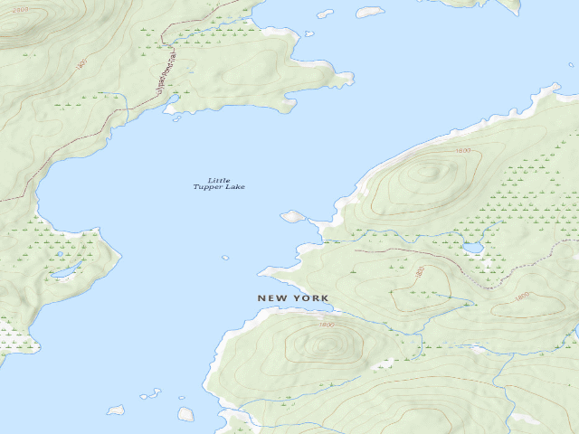 USGS topographic map of William C. Whitney Campsite #22 (William C. Whitney Wilderness)