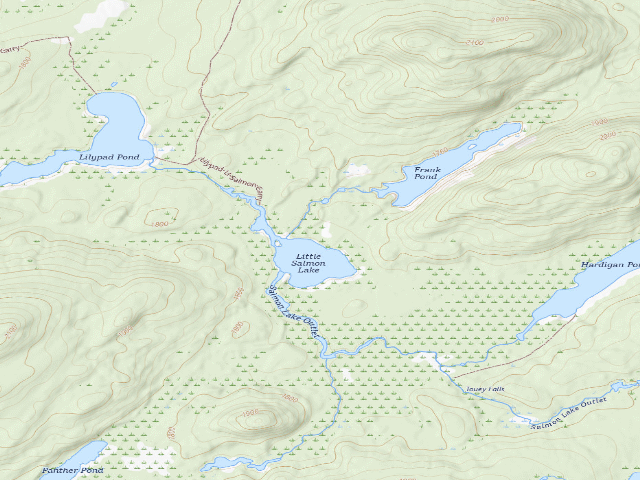 USGS topographic map of William C. Whitney Campsite #33 (William C. Whitney Wilderness)