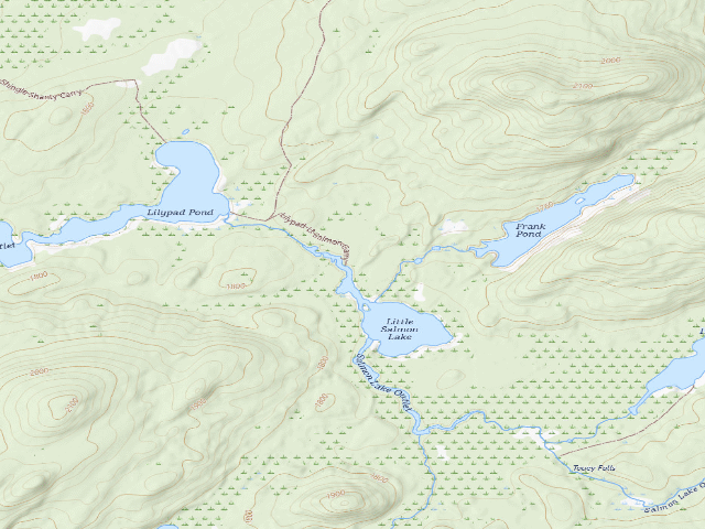 USGS topographic map of William C. Whitney Campsite #34 (William C. Whitney Wilderness)