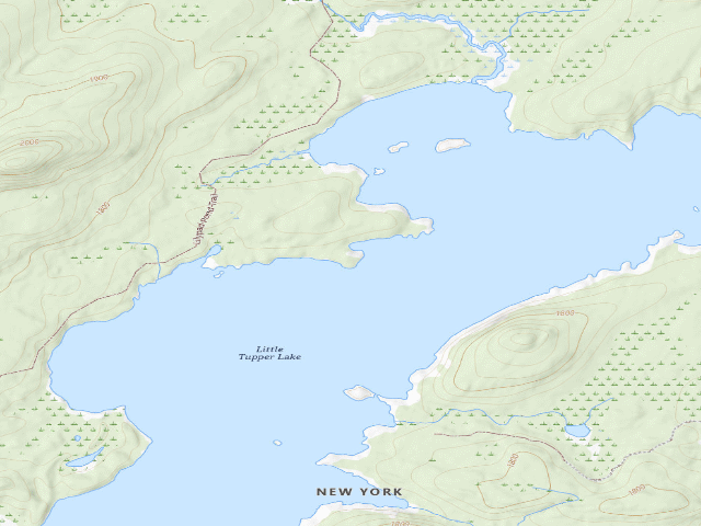 USGS topographic map of William C. Whitney Campsite #7 (William C. Whitney Wilderness)