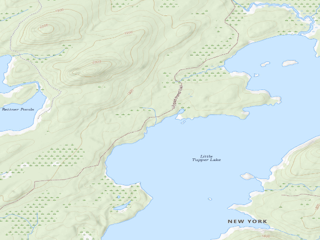USGS topographic map of William C. Whitney Campsite #8 (William C. Whitney Wilderness)