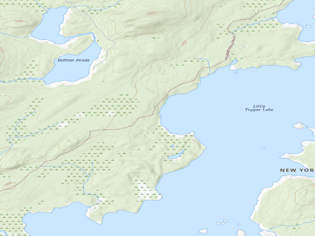 USGS topographic map of William C. Whitney Campsite #9 (William C. Whitney Wilderness)