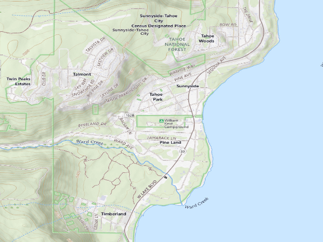 USGS topographic map of William Kent Campground