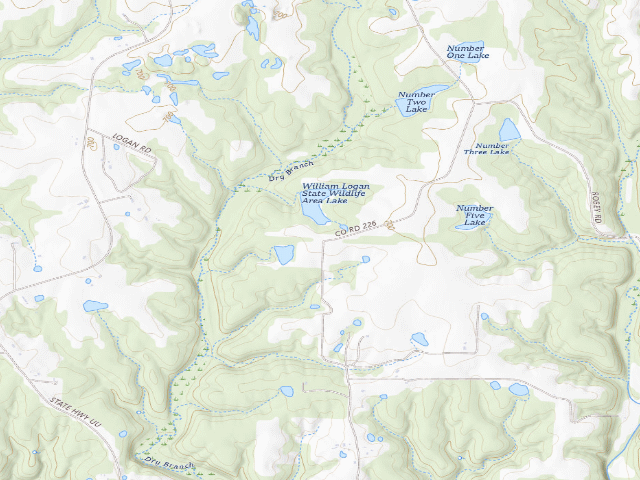 USGS topographic map of William R. Logan Conservation Area