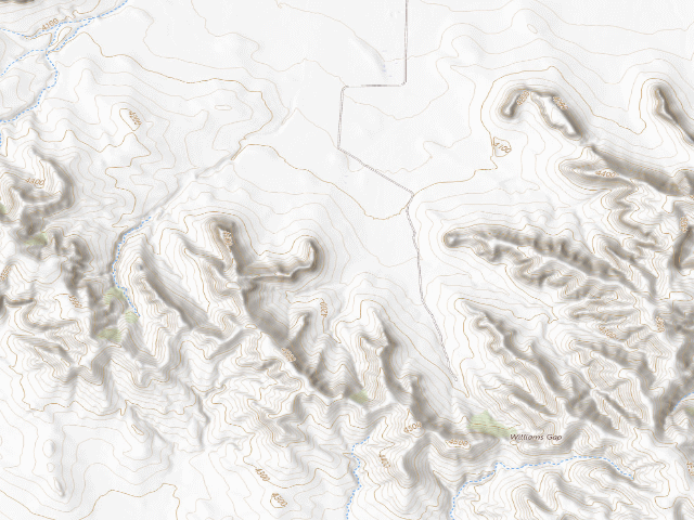 USGS topographic map of Williams Gap WMA