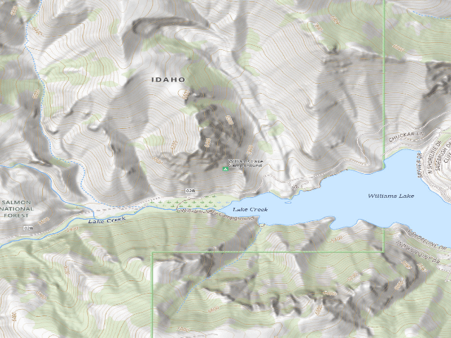 USGS topographic map of Williams Lake Campground