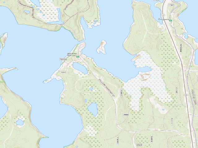 USGS topographic map of Williams Narrows Overflow