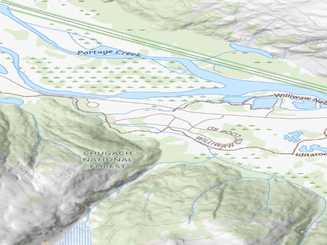 USGS topographic map of Williwaw Cg