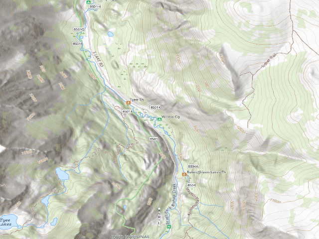 USGS topographic map of Willow Cg