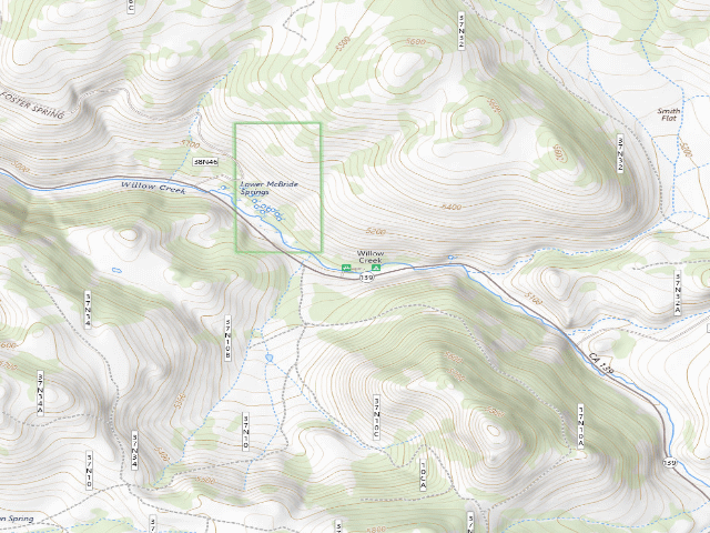 USGS topographic map of Willow Creek Campground