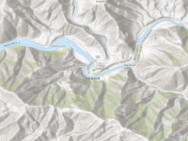 USGS topographic map of Willow Creek Campground