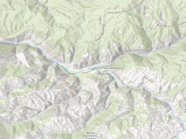 USGS topographic map of Willow Creek Campground