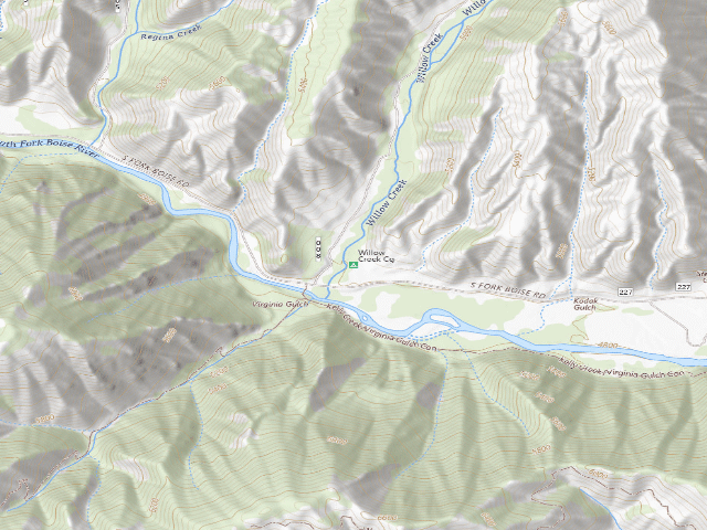 USGS topographic map of Willow Creek Cg