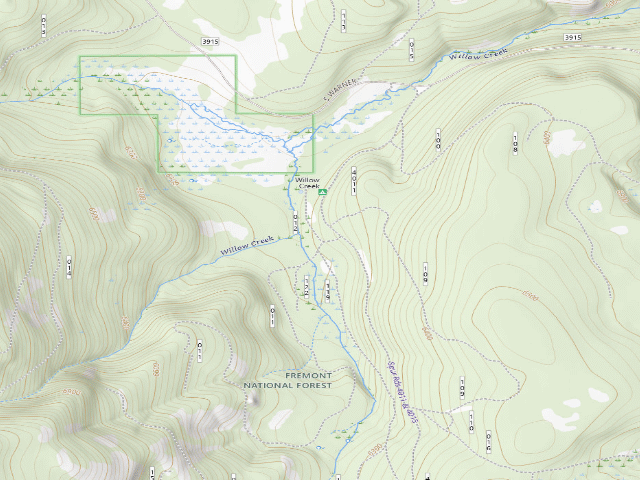 USGS topographic map of Willow Creek
