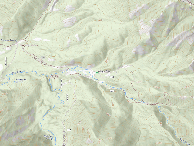 USGS topographic map of Willow Flat
