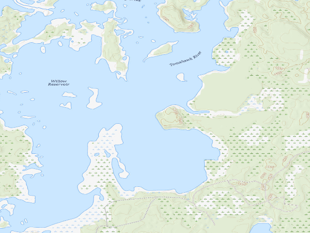 USGS topographic map of Willow Flowage Scenic Waters Area - Free First-Come Campsite #11