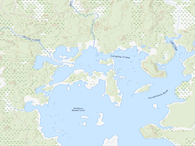 USGS topographic map of Willow Flowage Scenic Waters Area - Free First-Come Campsite #15